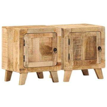 Vidaxl vidaXL Nočna omarica 2 kosa 40x32x46 cm masiven, surov mangov les