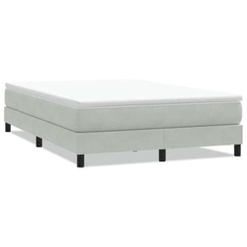 Vidaxl Box spring postelja brez vzmetnico svetlo siva 140x210 cm žamet