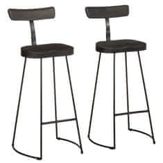 Vidaxl Bar Stooli 2 kosa Črna 49x43x103 cm Masivni les Mango