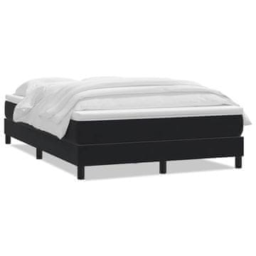 Vidaxl Box spring postelja z vzmetnico črna 160x210 cm žamet