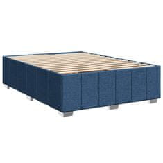 Vidaxl Box spring postelja z vzmetnico modra 140x190 cm blago