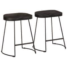 shumee vidaXL Barski stolčki 2 črni Black 46x38x52 cm trden mangov les