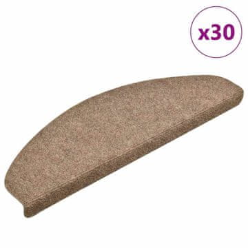 shumee vidaXL Samolepilne podloge za stopnice 30 kosov krem 65x21x4 cm