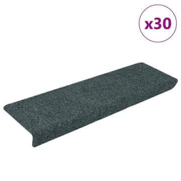 shumee vidaXL Samolepilne preproge za stopnice 30 kosov zelena 65x21x4cm