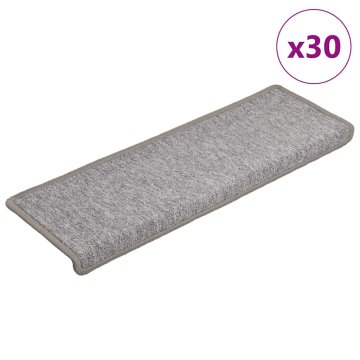 shumee vidaXL Podloge za stopnice 30 kosov 65x21x4 cm svetlo siva
