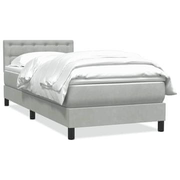 Vidaxl Box spring postelja z vzmetnico Svetlo siva 80x210 cm žamet