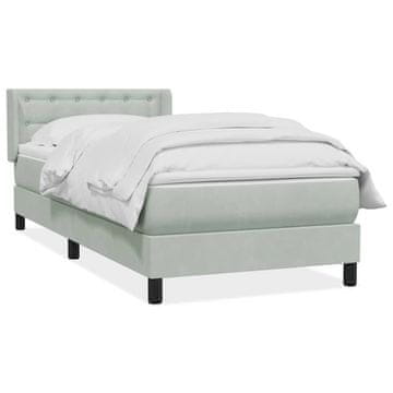 Vidaxl Box spring postelja z vzmetnico Svetlo siva 80x210 cm žamet