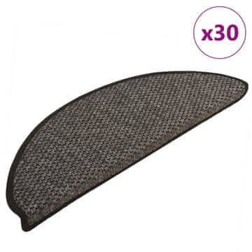 shumee vidaXL Samolepilne preproge za stopnice sisal 30kos 65x21x4cm antracit