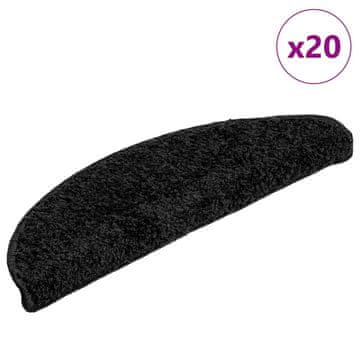 shumee vidaXL Podloge za stopnice 20 kosov črne 56x17x3 cm