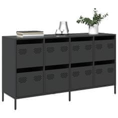 Vidaxl Komoda črna 135x39x73,5 cm hladno valjano jeklo