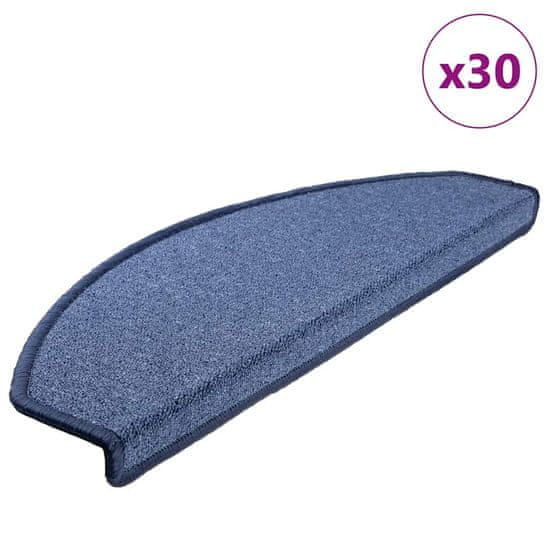 shumee vidaXL Podloge za stopnice 30 kosov Modra 65x24x4 cm