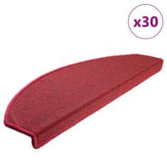 shumee vidaXL Podloge za stopnice 30 kosov Bordeaux Red 65x24x4 cm