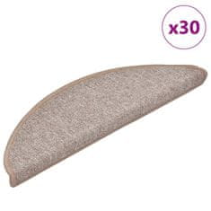 shumee vidaXL Podloge za stopnice 30 kosov svetlo rjava 56x17x3 cm
