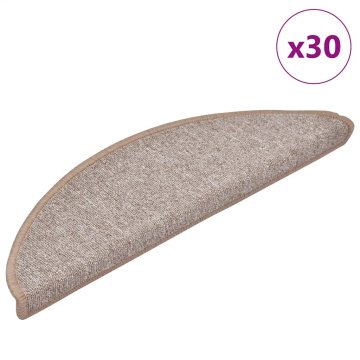 shumee vidaXL Podloge za stopnice 30 kosov svetlo rjava 56x17x3 cm