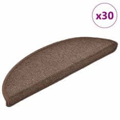 shumee vidaXL Podloge za stopnice 30 kosov Kava rjava 56x17x3 cm