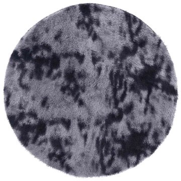 Vidaxl Visoka košata preproga NAVARRA temno siva 200x200 cm poliester
