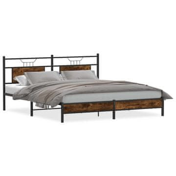 Vidaxl Posteljni okvir brez vzmetnice hrast 183x213 cm inženirski les