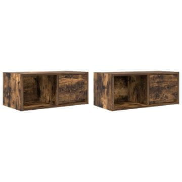 Vidaxl TV omarica 2 kosa dimljeni hrast 60x31x25,5 cm inženirski les