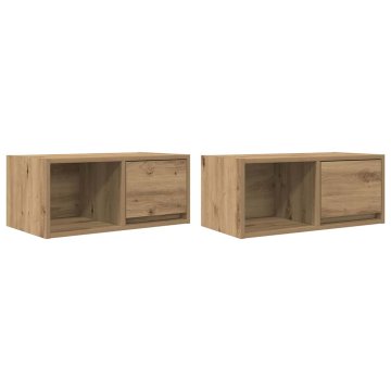 Vidaxl TV omarica 2 kosa artisan hrast 60x31x25,5 cm inženirski les