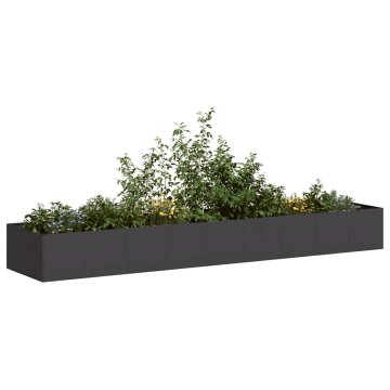 shumee vidaXL Plantažni lonček črn 360x80x40 cm Jeklo