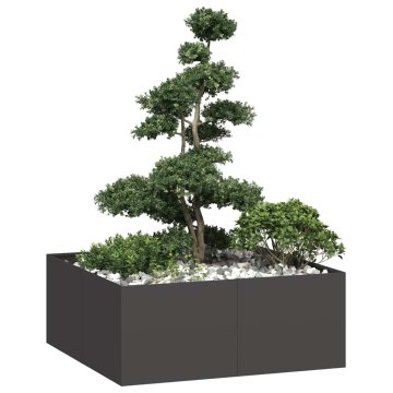 shumee vidaXL Plantažni lonček črn 100x100x40 cm Jeklo