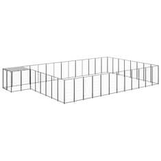Vidaxl Pasji boks črn 30,25 m² jeklo