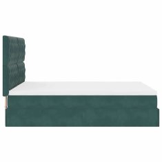 Vidaxl Otomanski posteljni okvir z vzmetnicami zelen 140x190cm žamet
