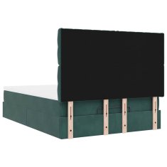 Vidaxl Otomanski posteljni okvir z vzmetnicami zelen 140x190cm žamet