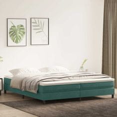 Vidaxl Box Spring postelja brez vzmetnico Temno zelena 200x210cm Žamet