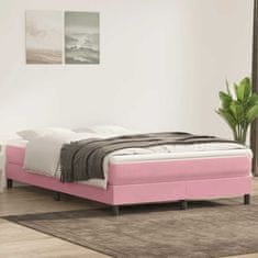Vidaxl Box spring postelja brez vzmetnico roza 140x210 cm žamet