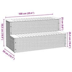 Vidaxl Korak za masažno kad siv 100x50x50,5cm poli ratan/trden akacija