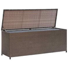 Vidaxl Vrtna škatla rjava 120x50x60 cm poli ratan