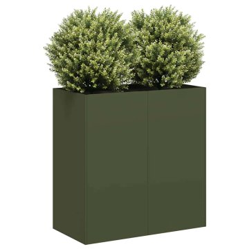 shumee vidaXL Sadilnik Olive Green 80x40x80 cm Hladno valjano jeklo