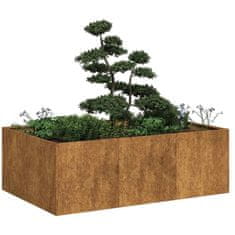 shumee vidaXL Planter Rusty 120x80x40 cm Vremensko odporno jeklo