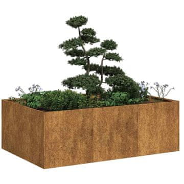 shumee vidaXL Planter Rusty 120x80x40 cm Vremensko odporno jeklo