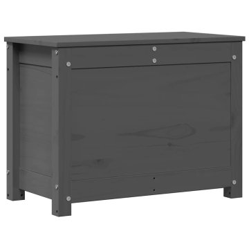 Vidaxl Škatla za shranjevanje siva 60x32x45,5 cm trdna borovina