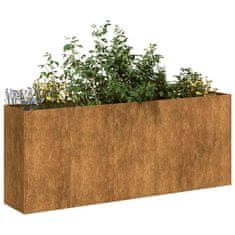 shumee vidaXL Planter Rusty 200x40x80 cm Vremensko odporno jeklo