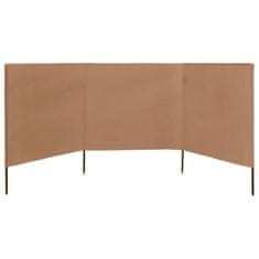 Vidaxl 3-panelni vetrobran tkanina 400x160 cm taupe