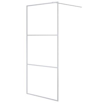 Vidaxl Pregrada za tuš srebrna 90x195 cm prozorno ESG steklo