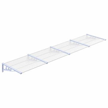 Vidaxl Nadstrešek za vrata siv in prozoren 396x90 cm polikarbonat