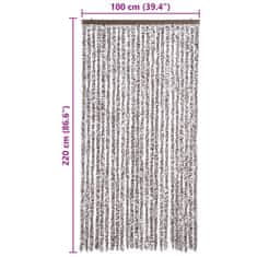 Vidaxl Zavesa proti mrčesu iz šenilje 100x220 cm rjava in bež