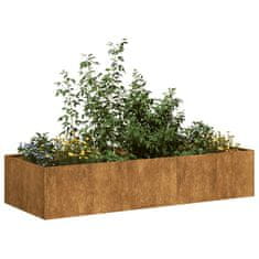 shumee vidaXL Planter Rusty 200x80x40 cm Vremensko odporno jeklo