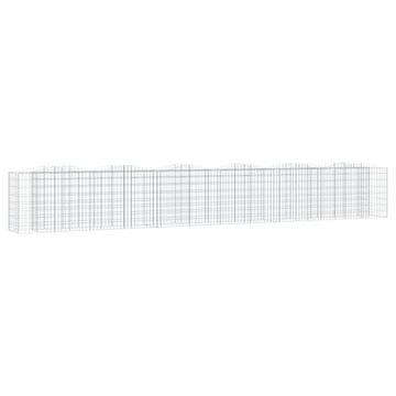 Vidaxl Obokana gabionska visoka greda 600x50x100 cm pocinkano železo