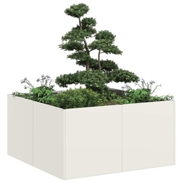 shumee vidaXL Sadilnik Bela 80x80x40 cm Hladno valjano jeklo