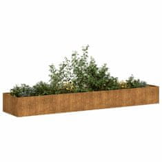 shumee vidaXL Planter Rusty 360x80x40 cm Vremensko odporno jeklo