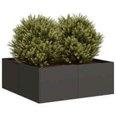 shumee vidaXL Plantažni lonček črn 80x80x30 cm Jeklo
