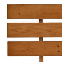 Vidaxl Posteljni okvir z vzglavjem medeno rjav 160x200 cm borovina
