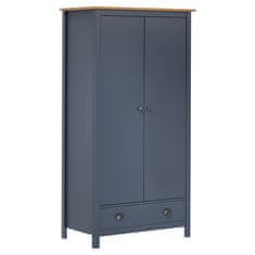 Vidaxl Garderobna omara z 2 vrati Hill siva 89x50x170 cm borovina