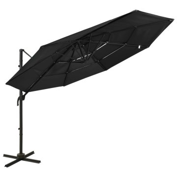 Vidaxl Senčnik aluminij 3x3 m