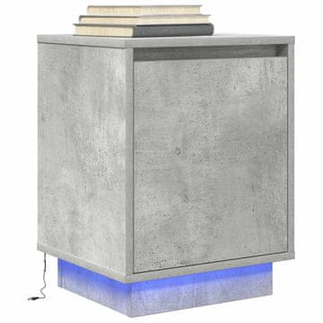 Vidaxl vidaXL Nočna omarica z LED osvetlitvijo betonsko siva 38x34x50 cm